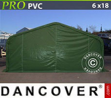 Tente abri 6x18x3,7m PVC, Vert