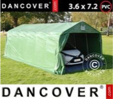 Tente abri 3,6x7,2x2,68m PVC, avec couverture de sol, Vert / Gris