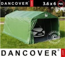 Tente abri 3,6x6x2,68m PVC, avec couverture de sol, Vert / Gris